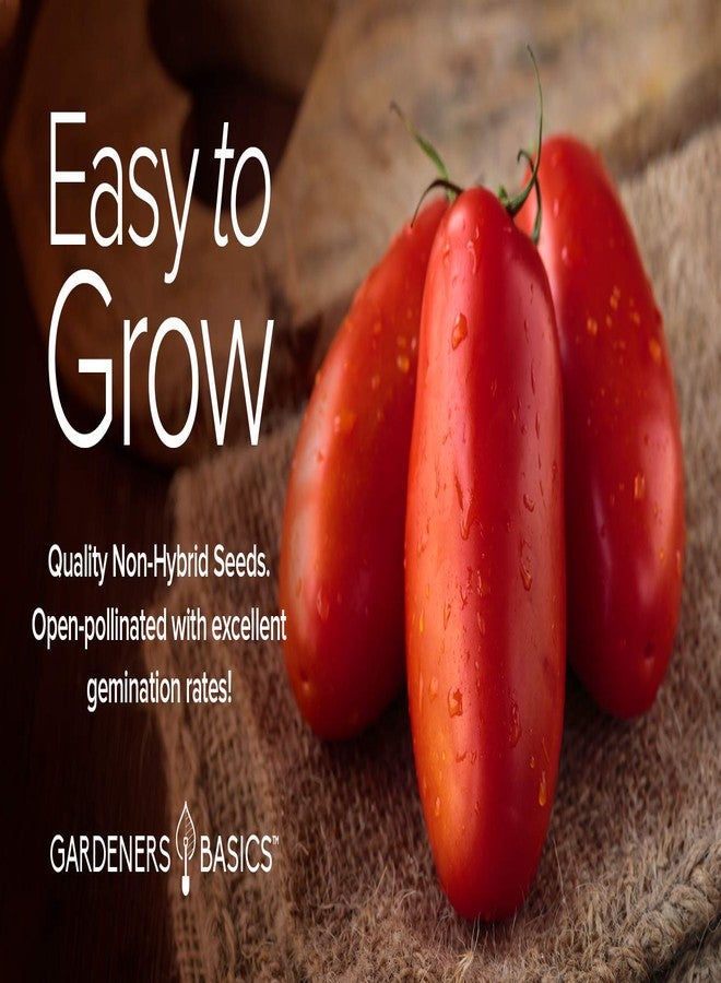 Gardeners Basics بذور طماطم سان مارزانو من مجموعة "أساسيات البستنة"، بذور تراثية غير معدلة وراثيًا لزراعة الخضراوات في الحديقة المنزلية، هدية رائعة لمحبي البستنة. - Image 4